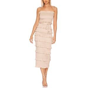 V. Chapman Cream Ruffle Midi Dress